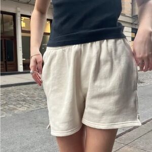 Brandy Melville Rosa Fleece Sweatshorts in Ivory
